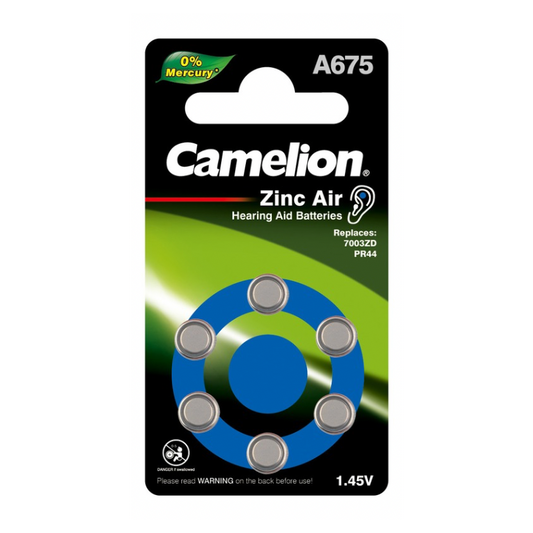 Camelion Hearing Aid Battery: A675 BP6
