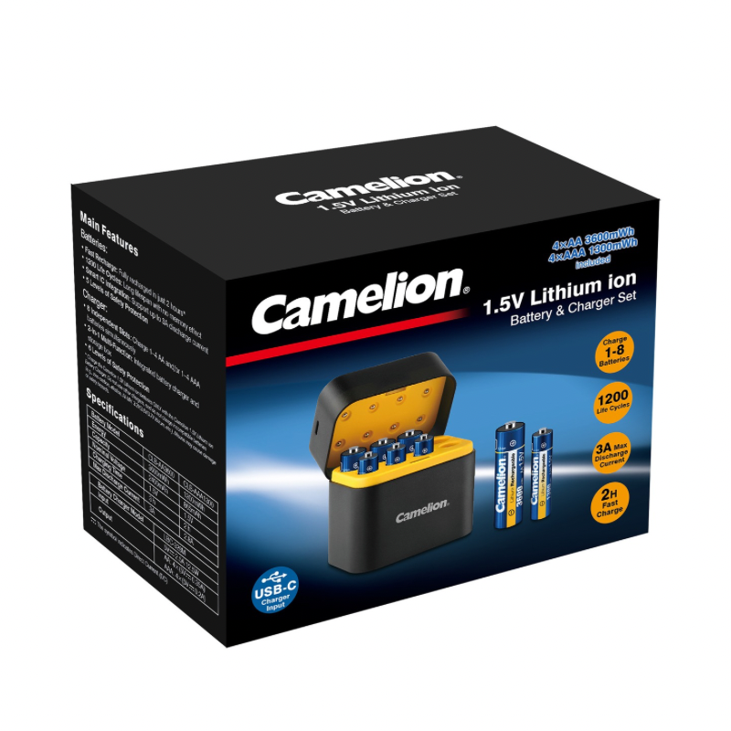 Lithium Batteries & Charger set (4AA and 4 AAA) - LBC-328MST