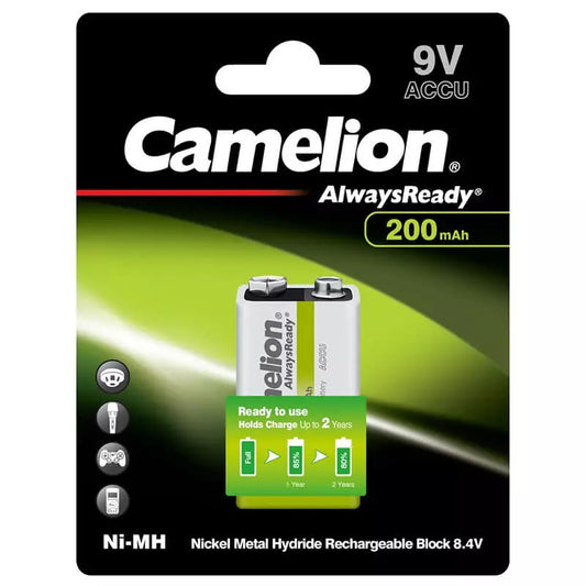 Camelion rechargeable 9V battery – 200 mAh