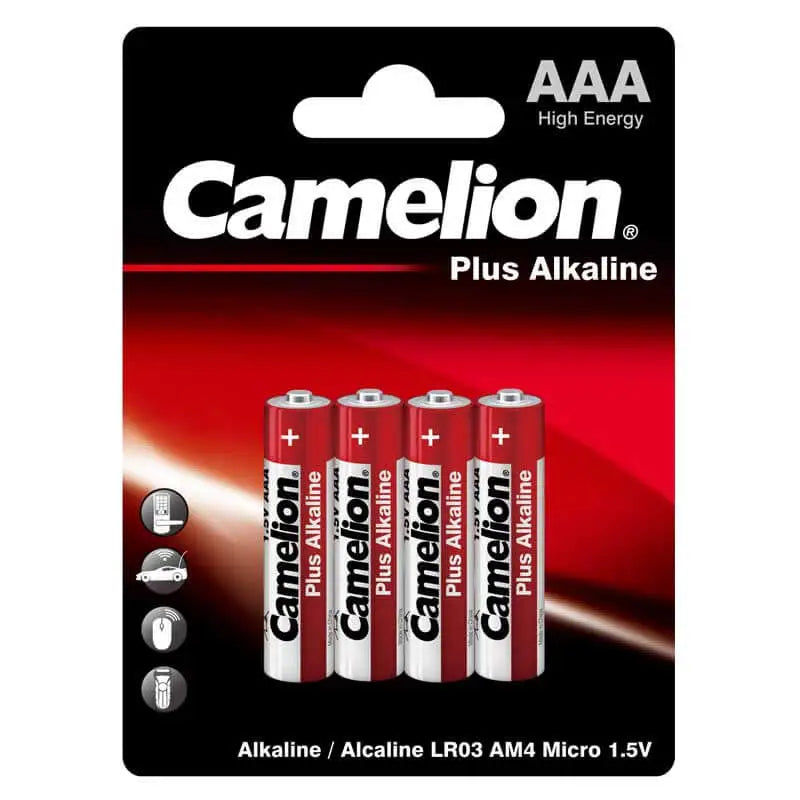 Camelion plus alkaline batteries – AAA4 (4 batteries)