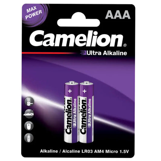 Camelion ultra alkaline batteries – AAA2 (2 batteries)