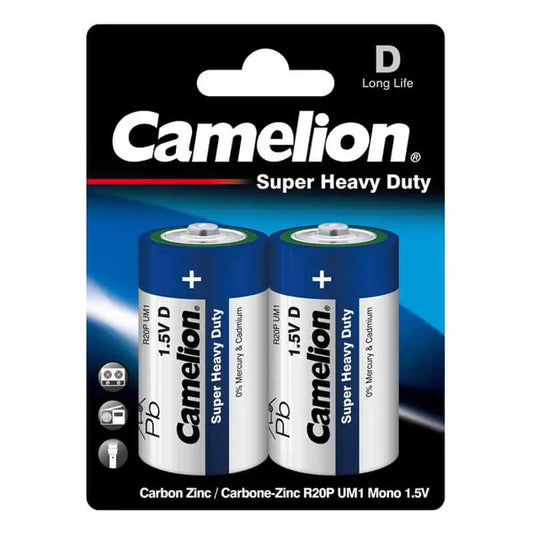 Camelion super heavy duty batteries – R20 D size (2 batteries)