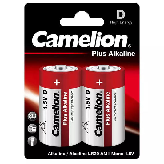 Camelion plus alkaline batteries – R20 D size (2 batteries)
