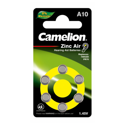 Camelion Hearing Aid Battery: A10 BP6