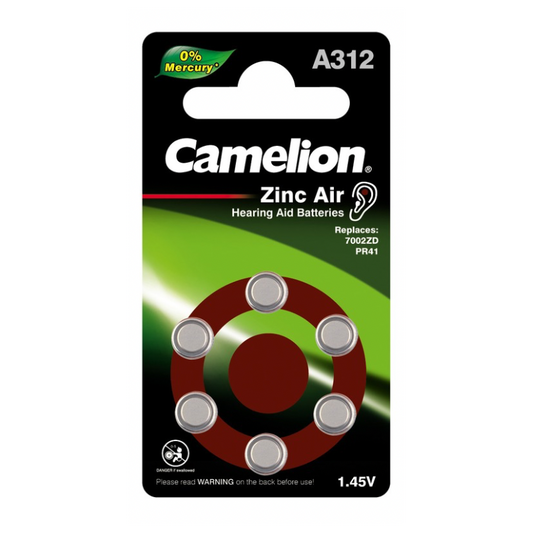Camelion Hearing Aid Battery: A312 BP6