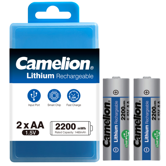 Camelion USB C rechargeable lithium batteries AA – 1.5V – 2200mWh