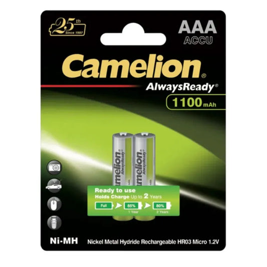 Camelion rechargeable AAA 2 Batteries – 1100 mAh