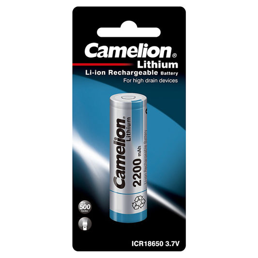 Camelion rechargeable Lithium Batteries ICR18650 – 2200 mAh