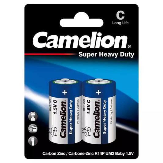 Camelion super heavy duty batteries – C size (2 batteries)