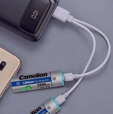 Camelion USB C rechargeable lithium batteries AA – 1.5V – 2200mWh