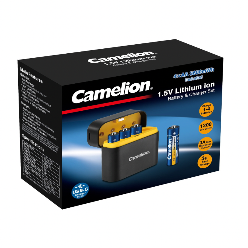 Lithium Batteries & Charger set (4AA) - LBC-329MST