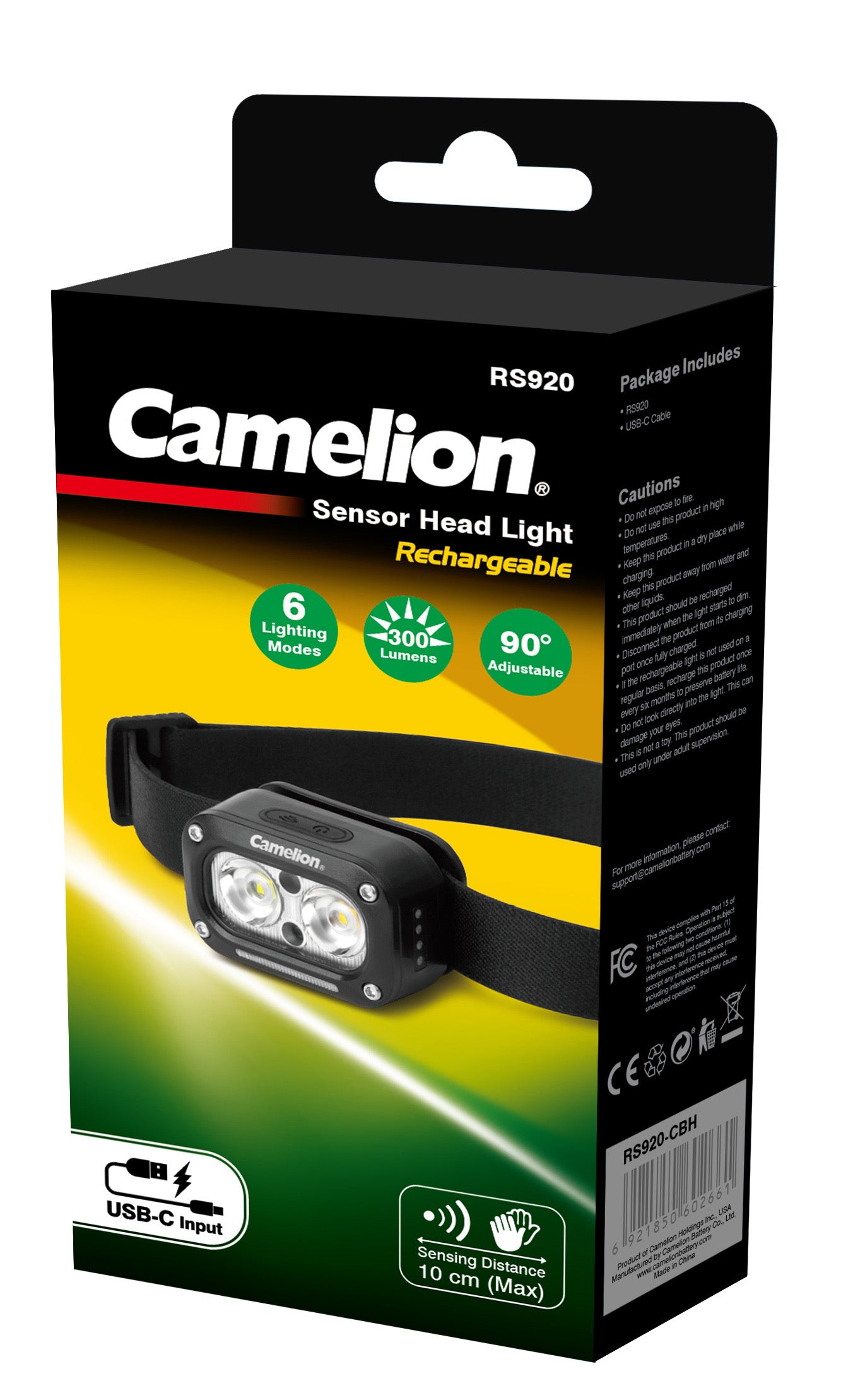 Rechargeable Sensor Head Light RS920