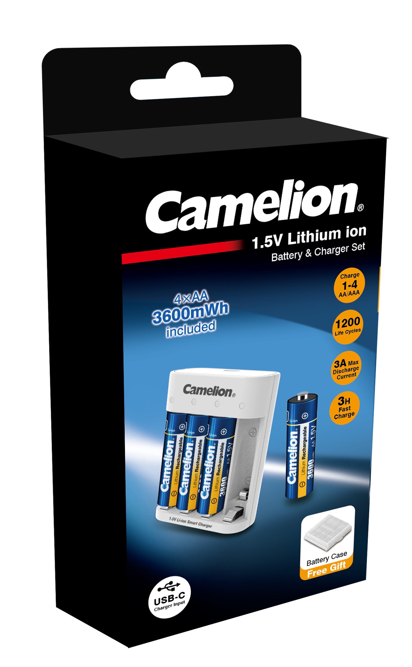 Lithium batteries & charger set (4xAA) - LBC326