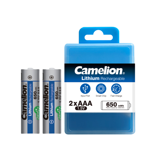 Camelion USB-C rechargeable lithium batteries AAA – 1.5V – 650mWh